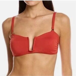 *Andie Swim Cartagena Bikini Bandeau Top Terracota Women's NEW